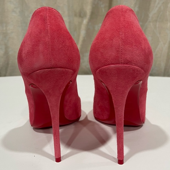 Christian Louboutin | Begonia Suede Pigalle Follies 100 Pumps - Picture 5 of 7